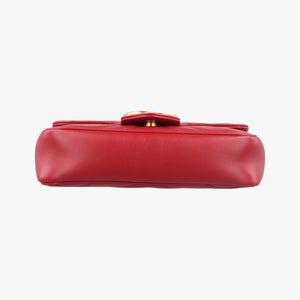 Pre-owned Gucci GG Marmont Red Leather 476433 shoulderbag | stylenewstar