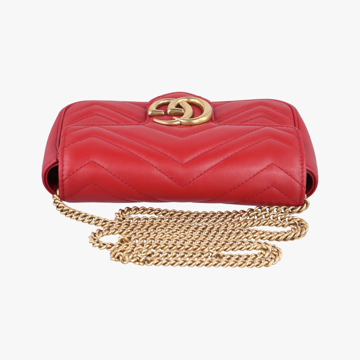 Pre-owned Gucci GG Marmont Red Leather 476433 shoulderbag | stylenewstar