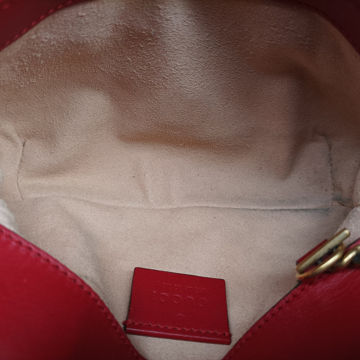 Pre-owned Gucci GG Marmont Red Leather 476433 shoulderbag | stylenewstar