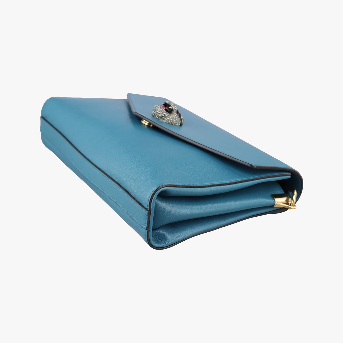 Pre-owned Gucci Thiara Envelope Animalier Blue Leather 527857 shoulderbag | stylenewstar