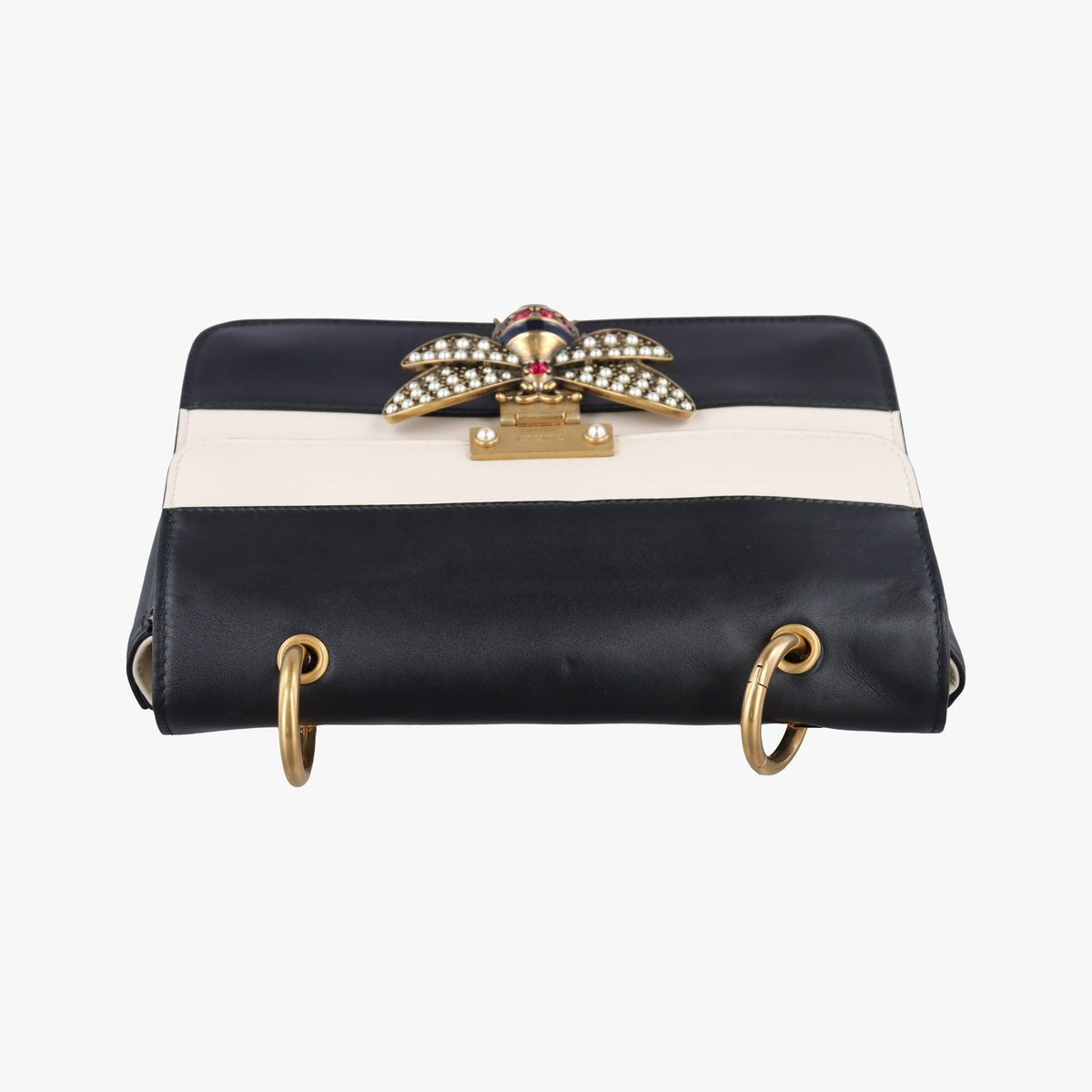 Vintage Gucci Queen Margaret Black×white Leather 476542 shoulderbag | stylenewstar