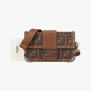 Vintage Fendi Zucca Trunk Brown PVC Coated Canvas × Leather 7VA507 shoulderbag | stylenewstar