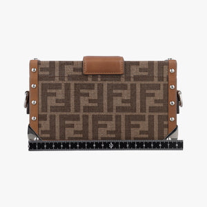 Vintage Fendi Zucca Trunk Brown PVC Coated Canvas × Leather 7VA507 shoulderbag | stylenewstar