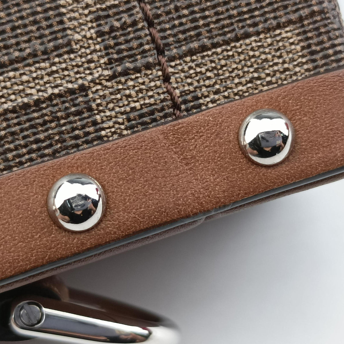 Vintage Fendi Zucca Trunk Brown PVC Coated Canvas × Leather 7VA507 shoulderbag | stylenewstar