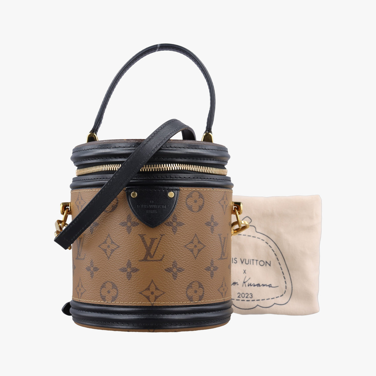 Pre-owned Louis Vuitton Cannes Brown × Black Monogram Reverse M43986 shoulderbag | stylenewstar