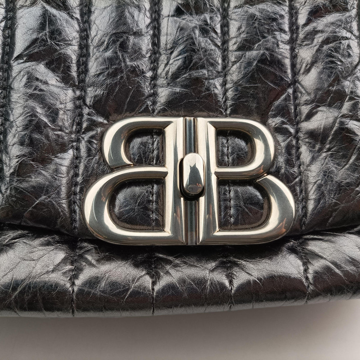Vintage Balenciaga Monaco Small STEEL GREY Calf 787896 shoulderbag | stylenewstar