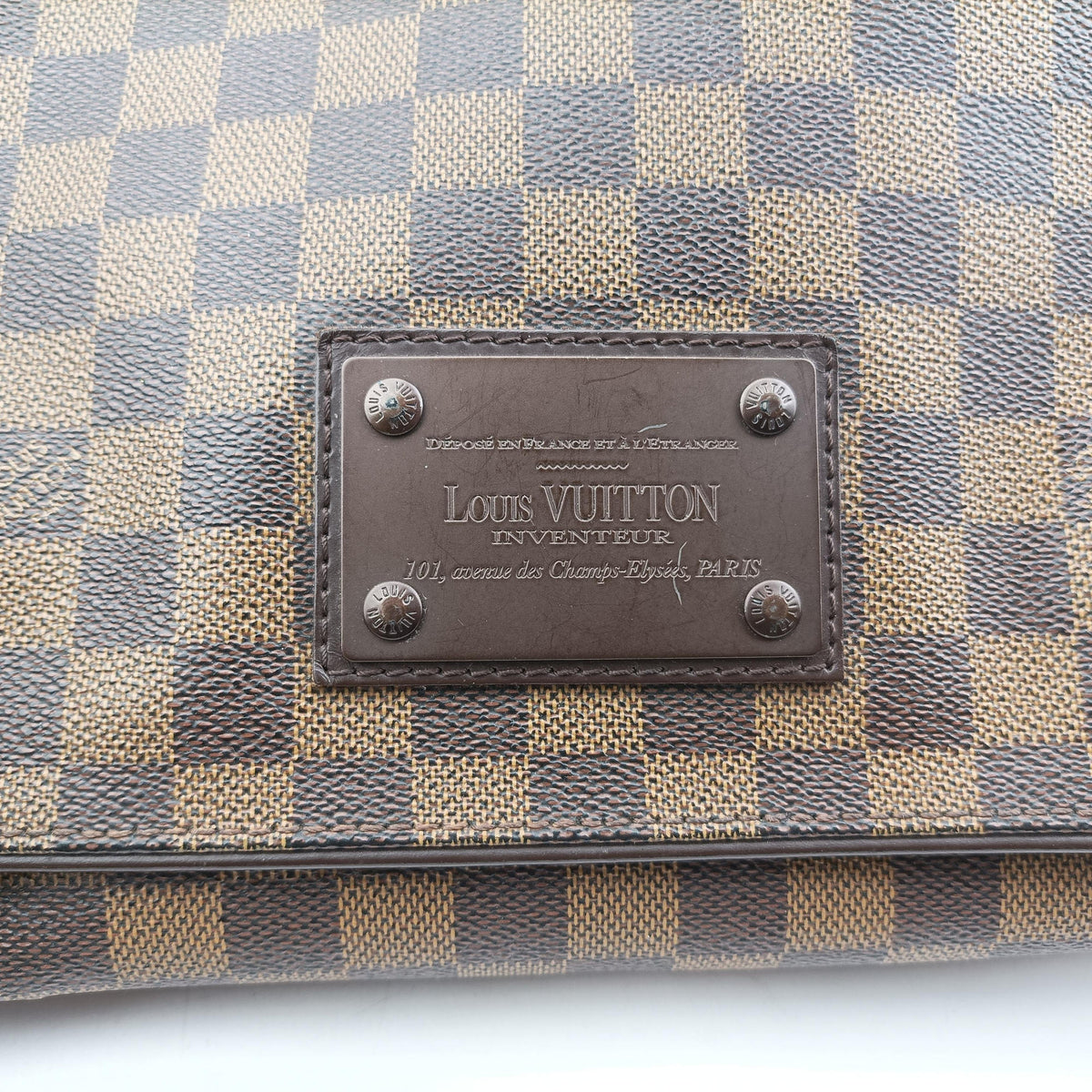 Pre-owned Louis Vuitton BROOKLYN MM EBENE Damier Canvas N51211 shoulderbag | stylenewstar