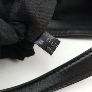 Pre-owned Gucci Soft Stirrup Black Suede 296856 handbag | stylenewstar
