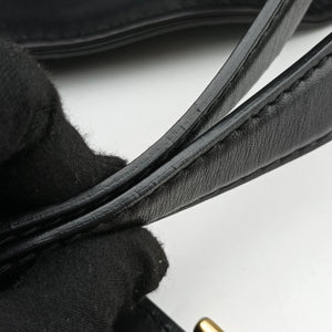 Pre-owned Gucci Soft Stirrup Black Suede 296856 handbag | stylenewstar