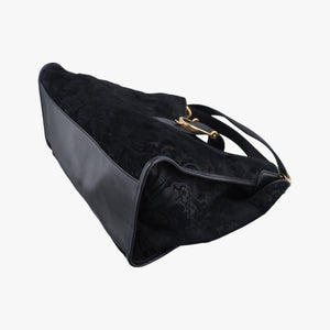 Pre-owned Gucci Soft Stirrup Black Suede 296856 handbag | stylenewstar
