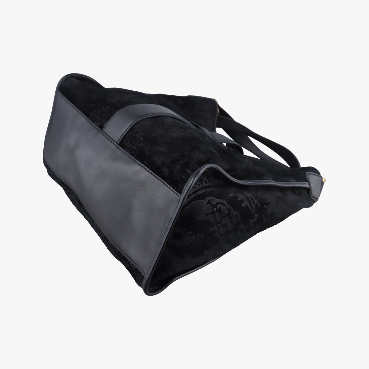 Pre-owned Gucci Soft Stirrup Black Suede 296856 handbag | stylenewstar