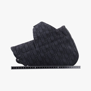 Pre-owned Christian Dior Saddle Black Jacquard×Leather 1ADPO093YKY bum bag/waist bag | stylenewstar