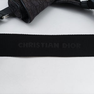 Pre-owned Christian Dior Saddle Black Jacquard×Leather 1ADPO093YKY bum bag/waist bag | stylenewstar