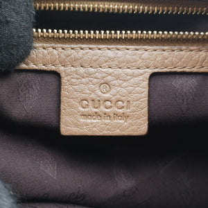 Pre-owned Gucci Horsebit Beige×Brown Suede×Leather 247602 shoulderbag | stylenewstar