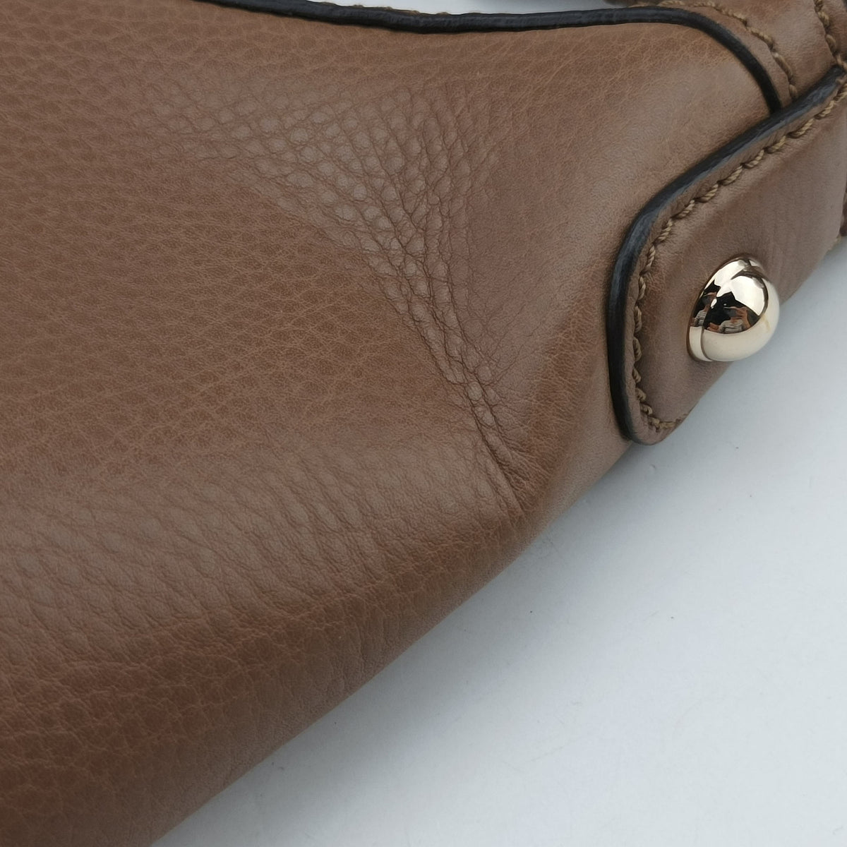 Pre-owned Gucci Horsebit Beige×Brown Suede×Leather 247602 shoulderbag | stylenewstar