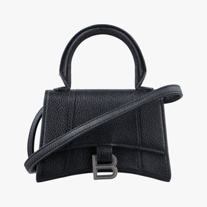 Pre-owned Balenciaga Hourglass Black Leather  shoulderbag | stylenewstar