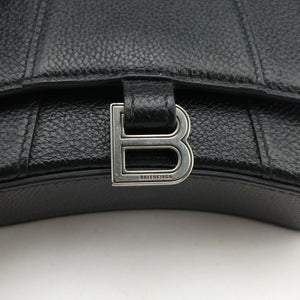 Pre-owned Balenciaga Hourglass Black Leather  shoulderbag | stylenewstar
