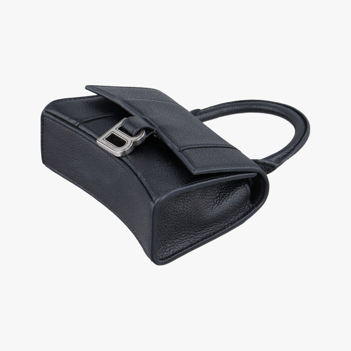 Pre-owned Balenciaga Hourglass Black Leather  shoulderbag | stylenewstar