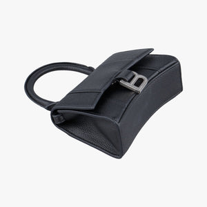 Pre-owned Balenciaga Hourglass Black Leather  shoulderbag | stylenewstar