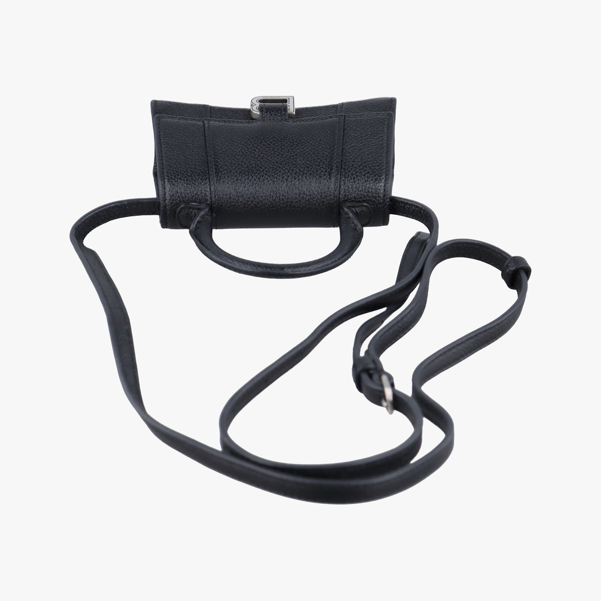 Pre-owned Balenciaga Hourglass Black Leather  shoulderbag | stylenewstar