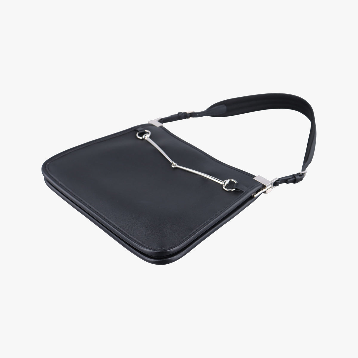 Pre-owned Gucci Horsebit Slim Black Leather 764191 shoulderbag | stylenewstar