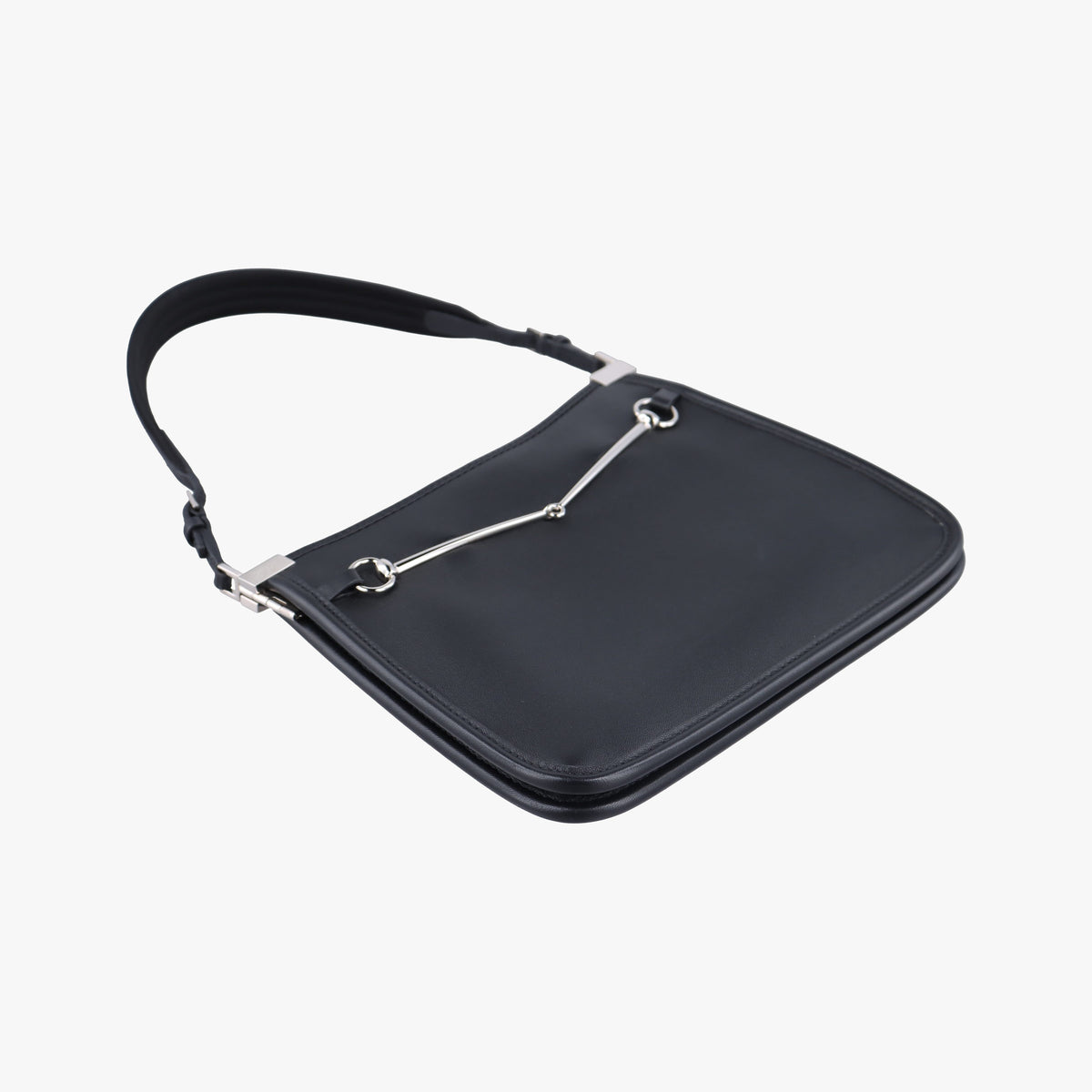 Pre-owned Gucci Horsebit Slim Black Leather 764191 shoulderbag | stylenewstar