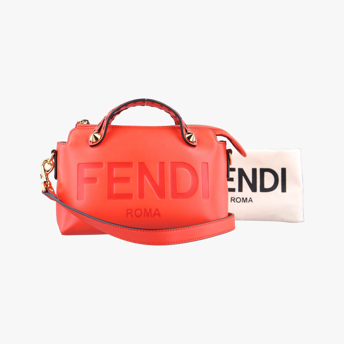 Pre-owned Fendi By the way Red Leather 8BL145 shoulderbag | stylenewstar