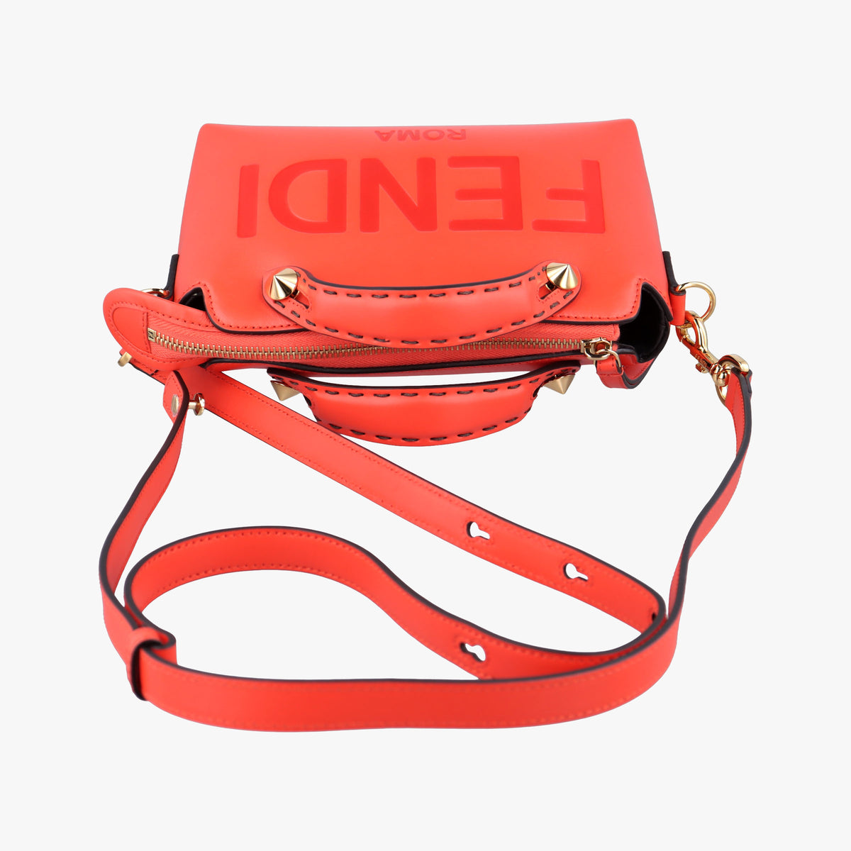 Pre-owned Fendi By the way Red Leather 8BL145 shoulderbag | stylenewstar