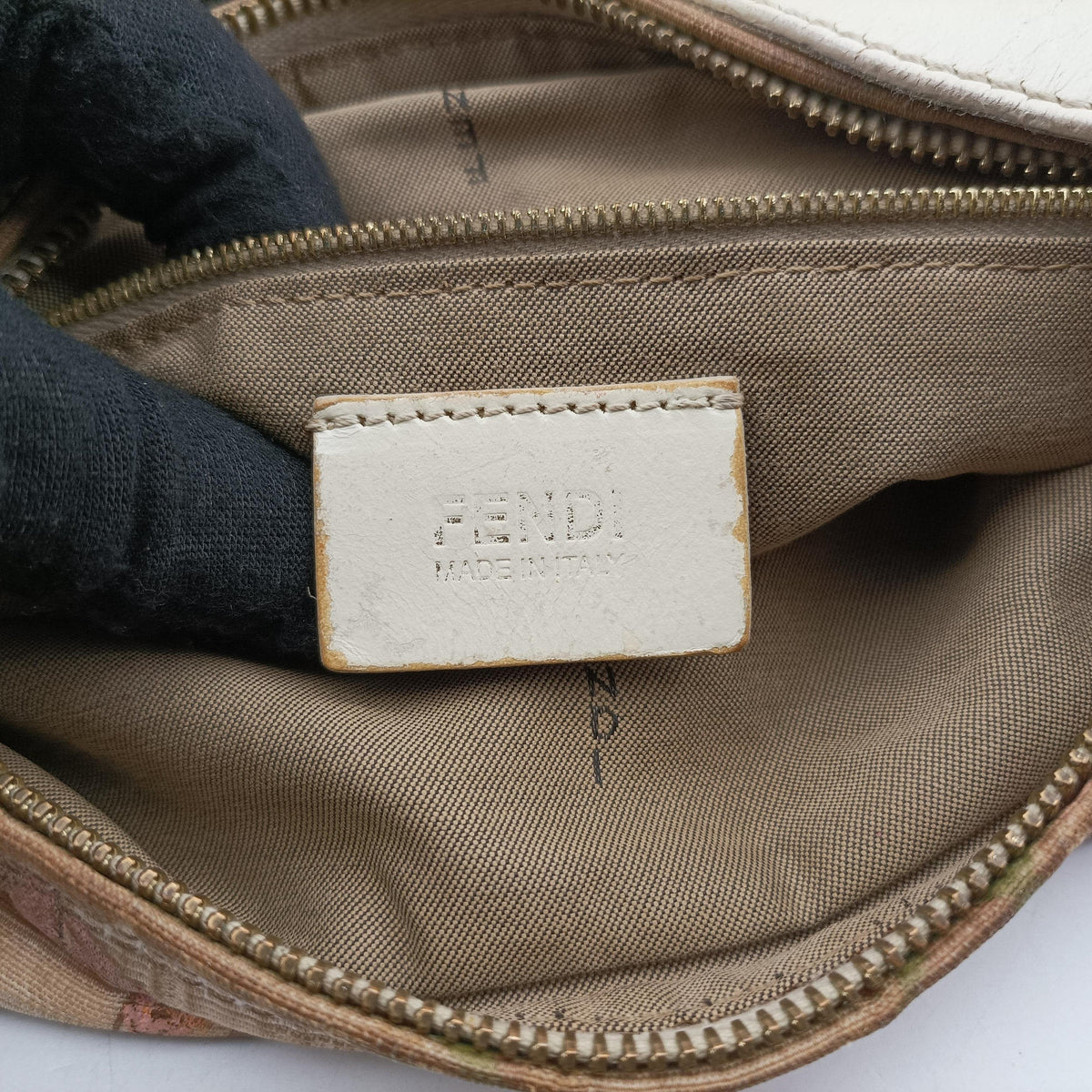 Pre-owned Fendi Chef Perforated Charm Zucca Print Multicolour Canvas × Leather 8BR448 shoulderbag | stylenewstar