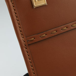 Pre-owned Fendi MINI SUNSHINE SHOPPER Camel Leather 8BS051 shoulderbag | stylenewstar