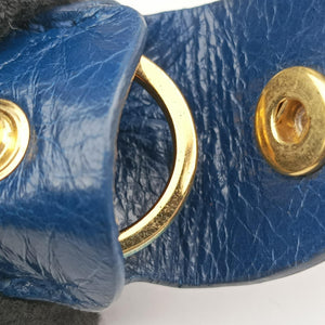 Secondhand Miu Miu Vitello Shine Shopping Blue Leather  shoulderbag | stylenewstar