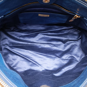 Secondhand Miu Miu Vitello Shine Shopping Blue Leather  shoulderbag | stylenewstar