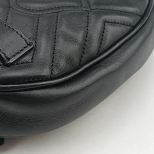 Pre-owned Gucci GG Marmont Black Leather 476434 bum bag/waist bag | stylenewstar