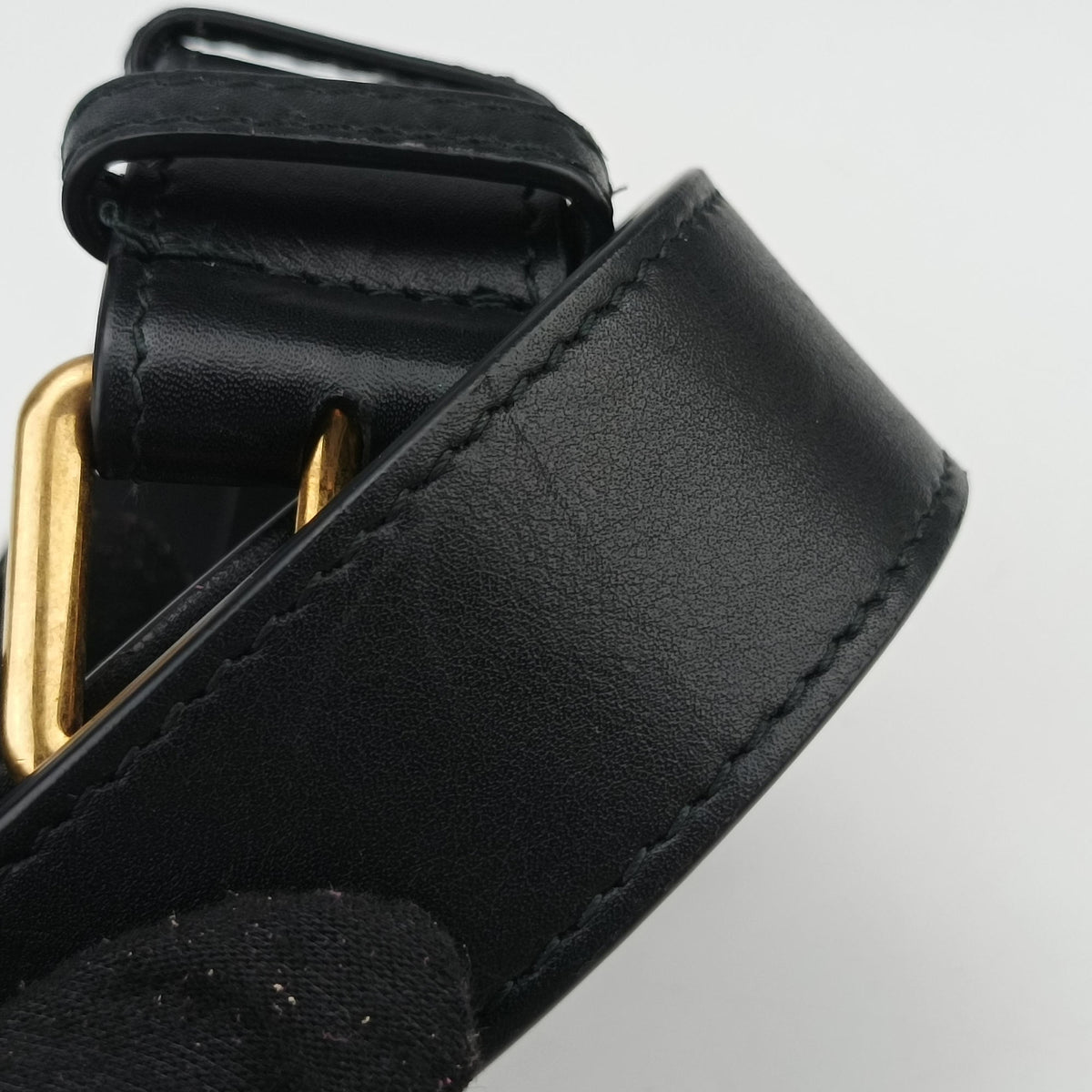 Pre-owned Gucci GG Marmont Black Leather 476434 bum bag/waist bag | stylenewstar