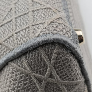 Pre-owned Christian Dior Lady Dior D-lite Grey Jacquard  shoulderbag | stylenewstar