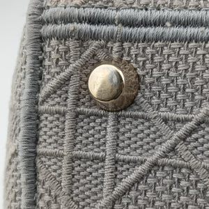 Pre-owned Christian Dior Lady Dior D-lite Grey Jacquard  shoulderbag | stylenewstar