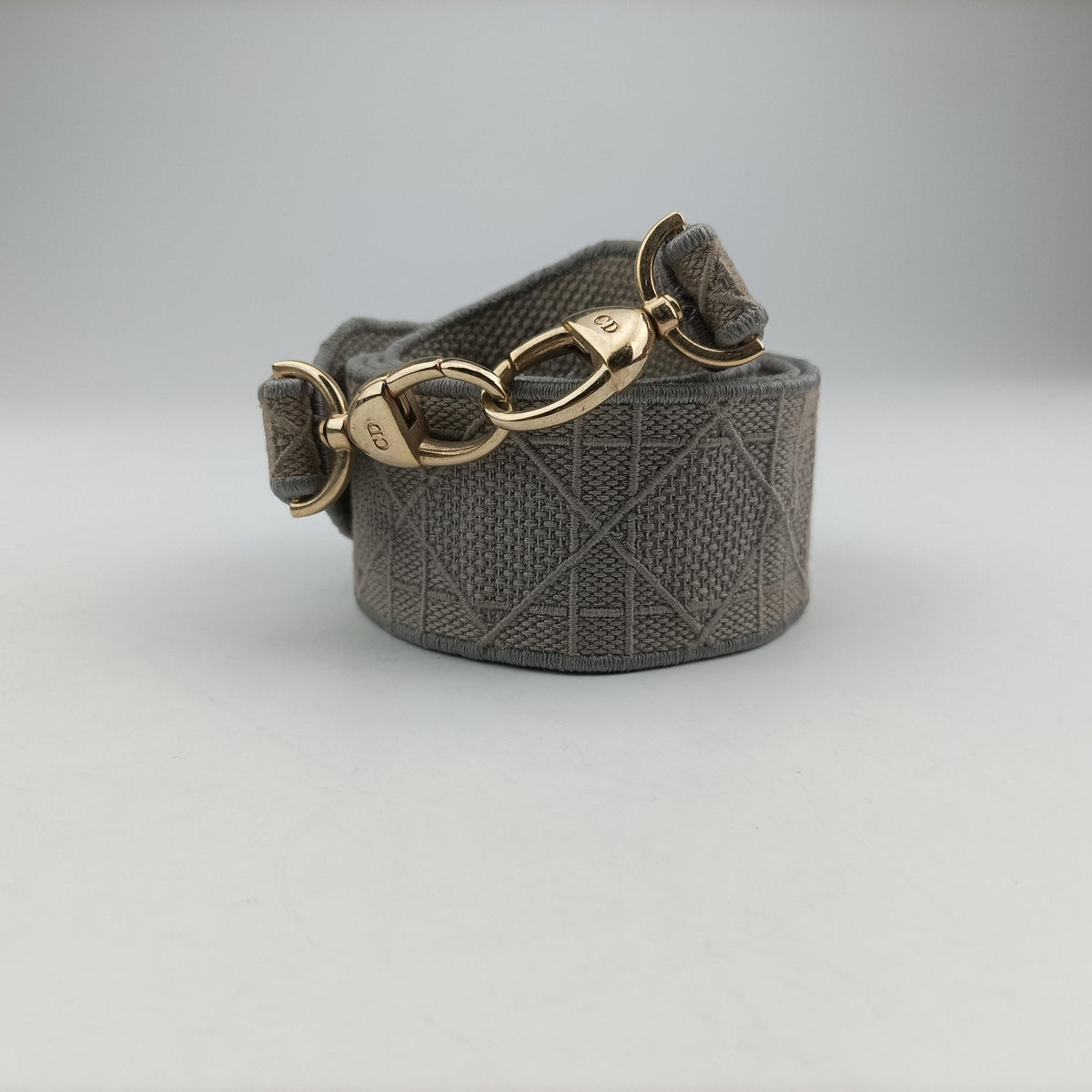 Pre-owned Christian Dior Lady Dior D-lite Grey Jacquard  shoulderbag | stylenewstar