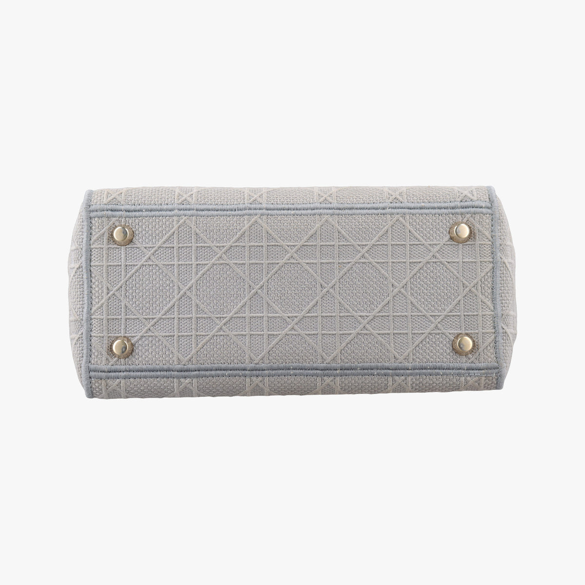Pre-owned Christian Dior Lady Dior D-lite Grey Jacquard  shoulderbag | stylenewstar