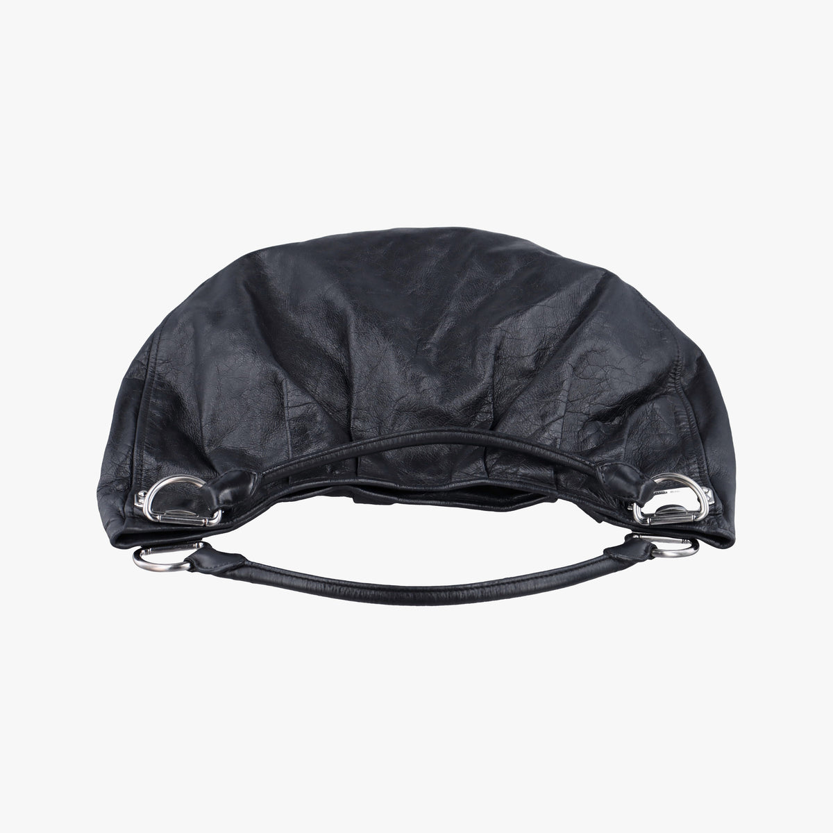 Pre-owned Miu Miu Hobo Bag Black Leather  shoulderbag | stylenewstar