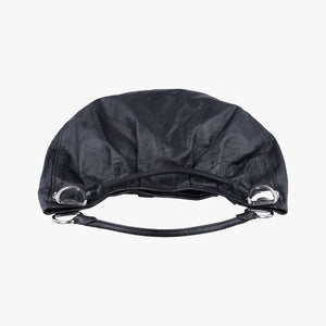 Pre-owned Miu Miu Hobo Bag Black Leather  shoulderbag | stylenewstar