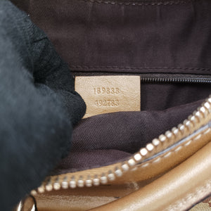 Pre-owned Gucci Abbey D-ring Hobo Golden x Brown PVC coated canvas×Leather 189833 shoulderbag | stylenewstar