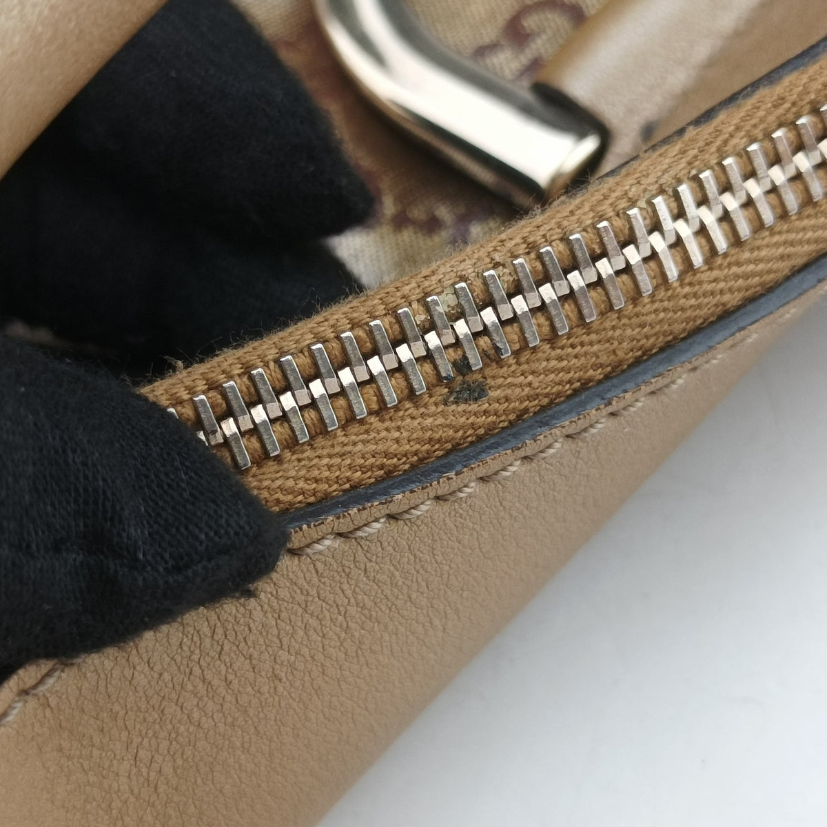 Pre-owned Gucci Abbey D-ring Hobo Golden x Brown PVC coated canvas×Leather 189833 shoulderbag | stylenewstar