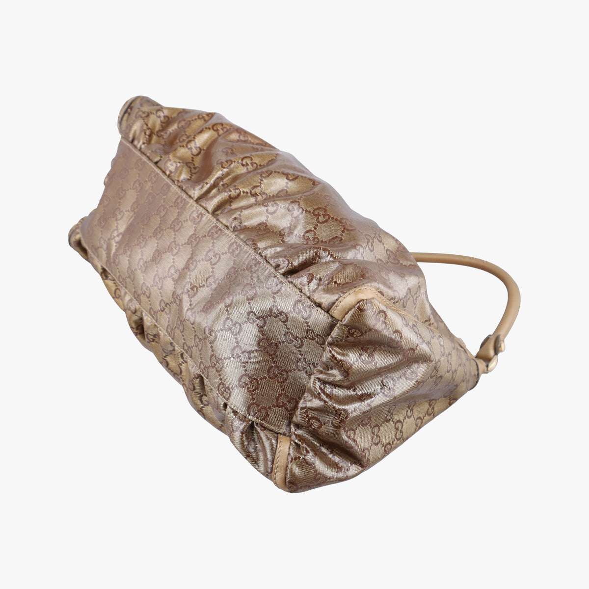 Pre-owned Gucci Abbey D-ring Hobo Golden x Brown PVC coated canvas×Leather 189833 shoulderbag | stylenewstar