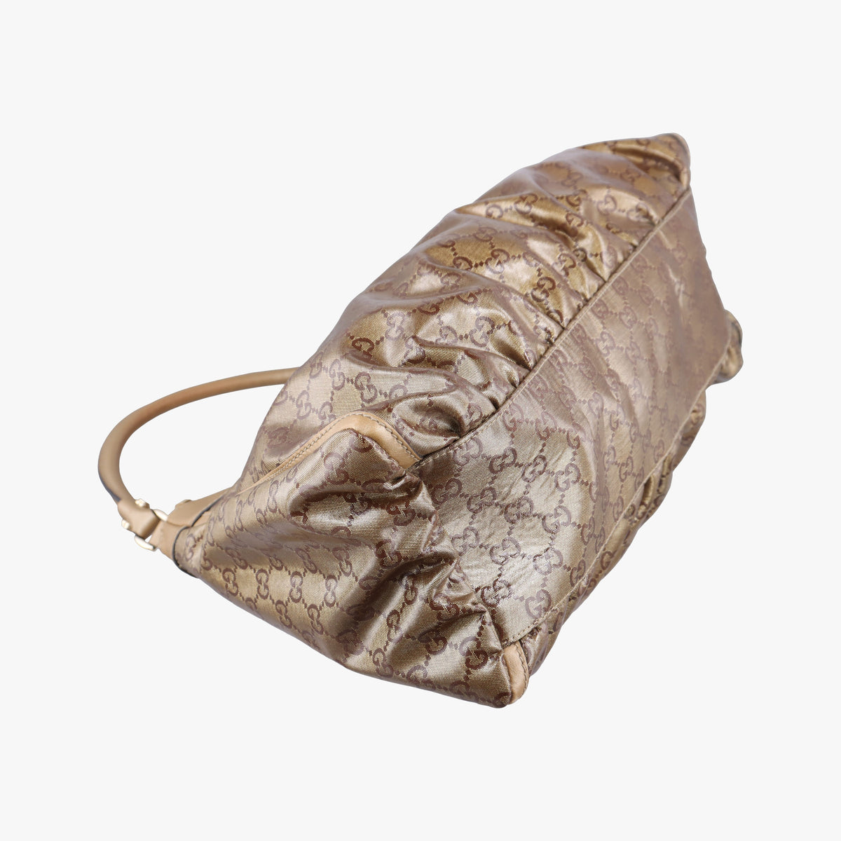 Pre-owned Gucci Abbey D-ring Hobo Golden x Brown PVC coated canvas×Leather 189833 shoulderbag | stylenewstar