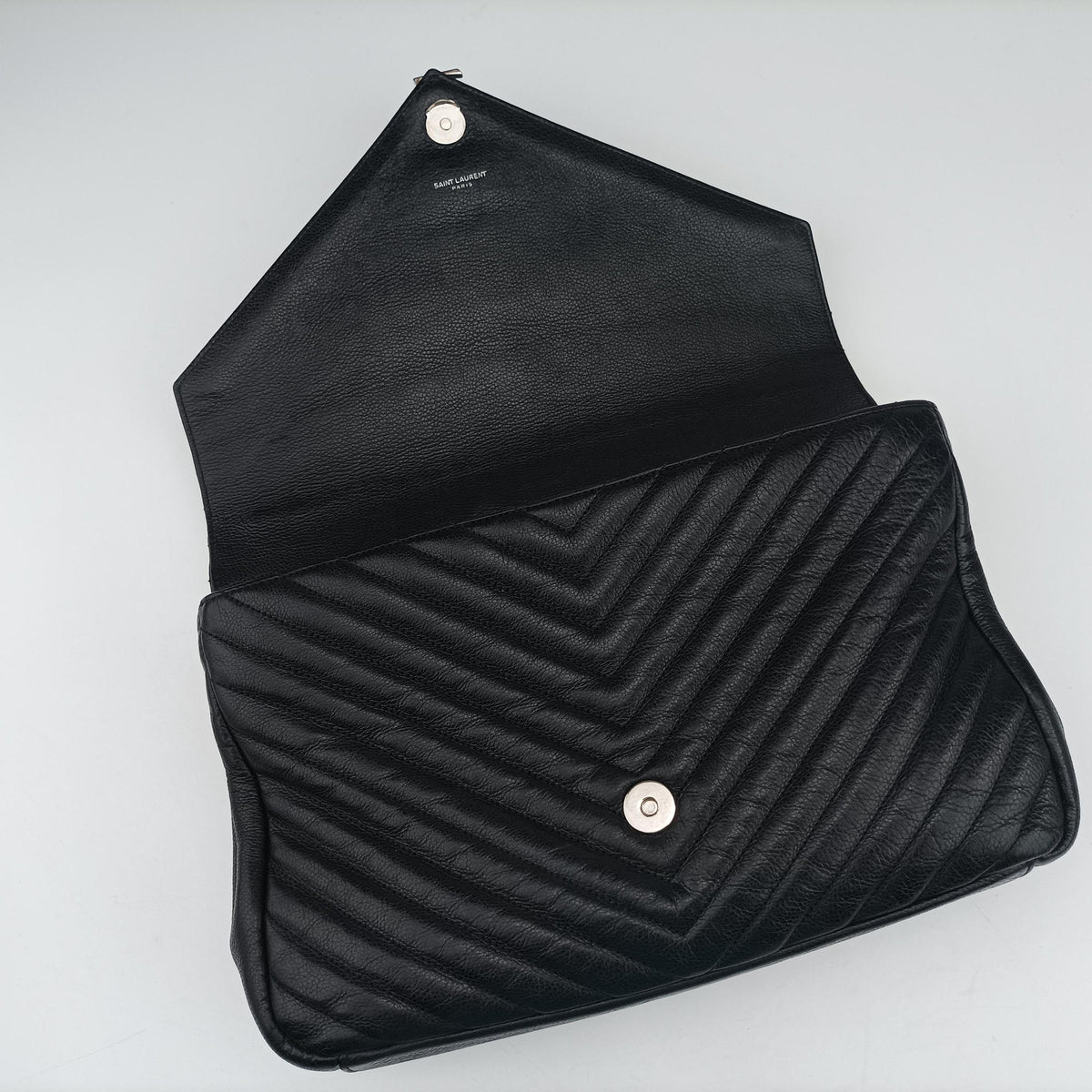 Pre-owned Yves Saint Laurent COLLEGE Black Leather 392738 shoulderbag | stylenewstar