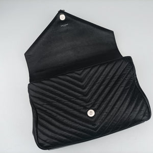Pre-owned Yves Saint Laurent COLLEGE Black Leather 392738 shoulderbag | stylenewstar