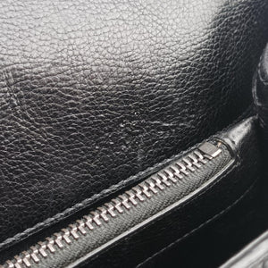 Pre-owned Yves Saint Laurent COLLEGE Black Leather 392738 shoulderbag | stylenewstar