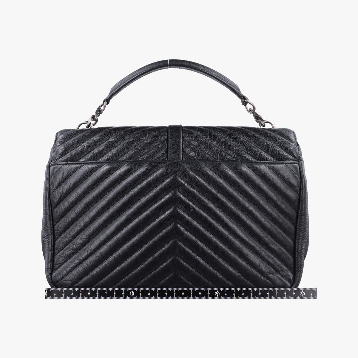 Pre-owned Yves Saint Laurent COLLEGE Black Leather 392738 shoulderbag | stylenewstar