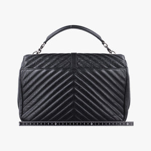 Pre-owned Yves Saint Laurent COLLEGE Black Leather 392738 shoulderbag | stylenewstar