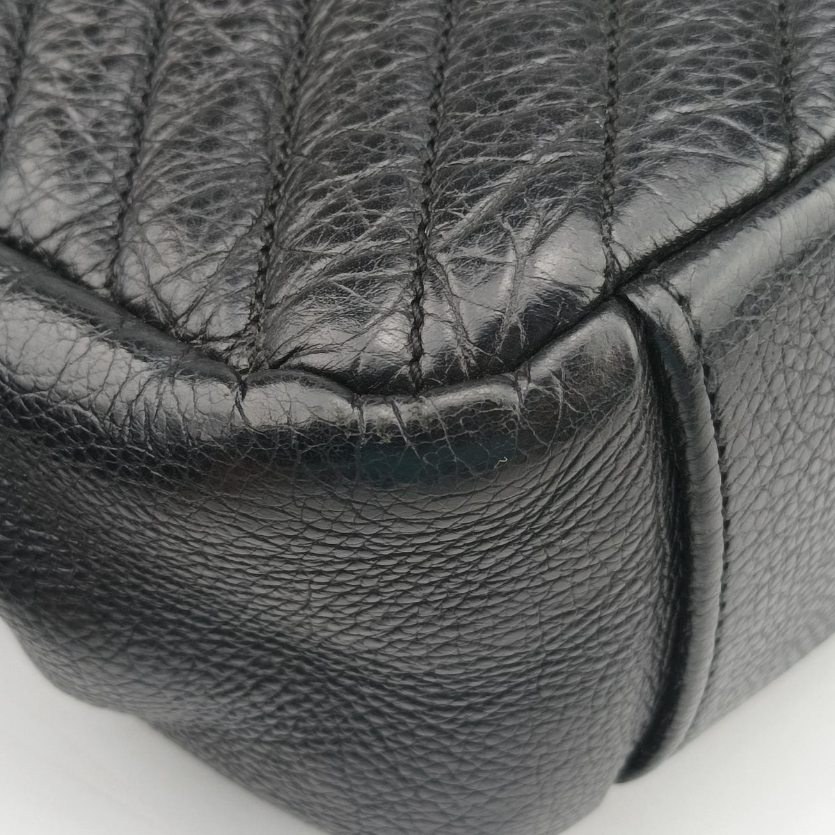 Pre-owned Yves Saint Laurent COLLEGE Black Leather 392738 shoulderbag | stylenewstar